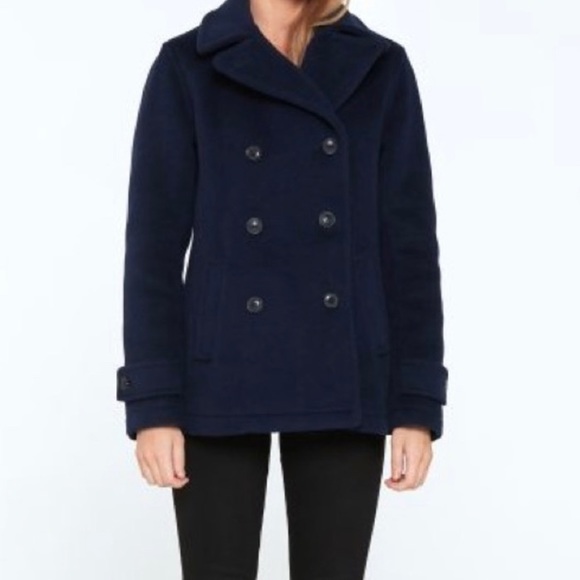 J. Crew Jackets & Blazers - J. Crew navy double breasted wool peacoat